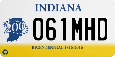 IN license plate 061MHD