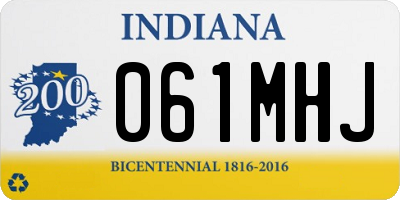 IN license plate 061MHJ