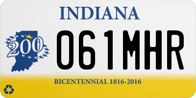 IN license plate 061MHR