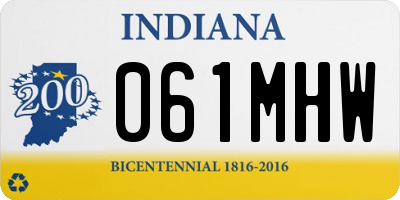 IN license plate 061MHW
