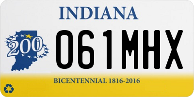 IN license plate 061MHX
