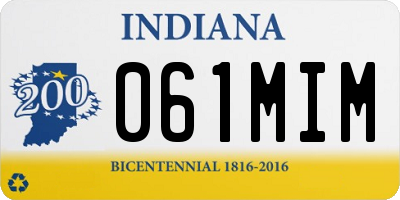 IN license plate 061MIM