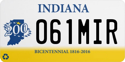 IN license plate 061MIR