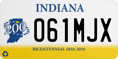 IN license plate 061MJX