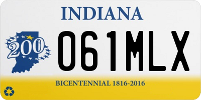 IN license plate 061MLX
