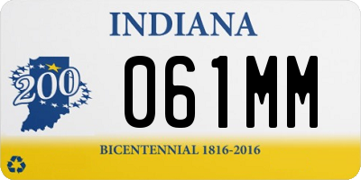 IN license plate 061MM