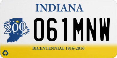 IN license plate 061MNW