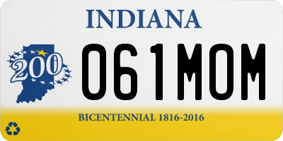 IN license plate 061MOM