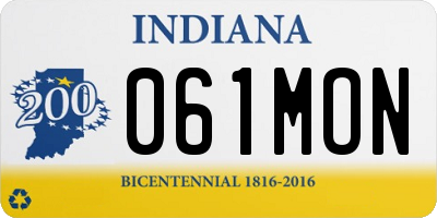IN license plate 061MON