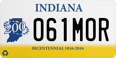 IN license plate 061MOR