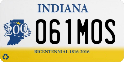 IN license plate 061MOS