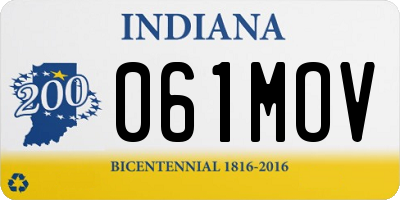 IN license plate 061MOV