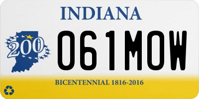 IN license plate 061MOW