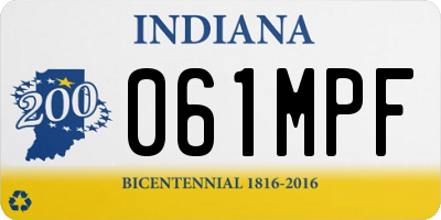 IN license plate 061MPF