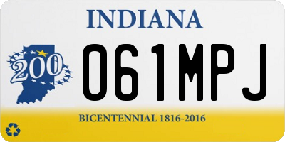 IN license plate 061MPJ