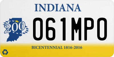 IN license plate 061MPO