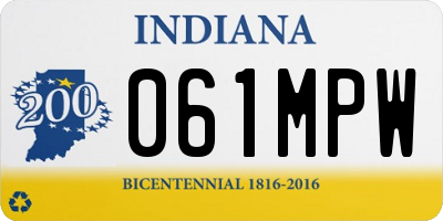 IN license plate 061MPW