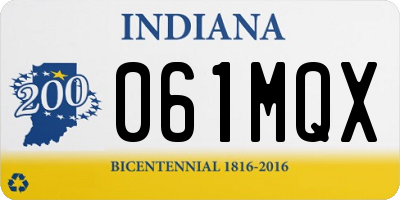 IN license plate 061MQX