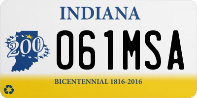IN license plate 061MSA