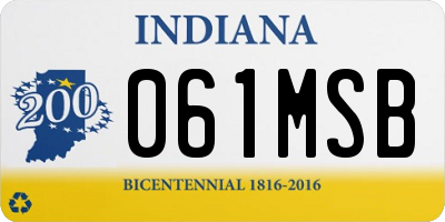 IN license plate 061MSB