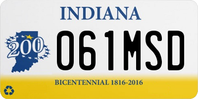 IN license plate 061MSD