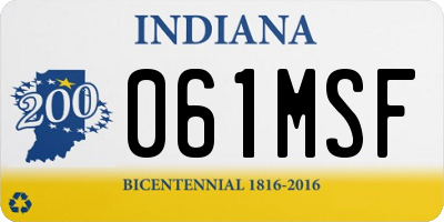IN license plate 061MSF