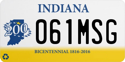 IN license plate 061MSG