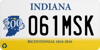 IN license plate 061MSK