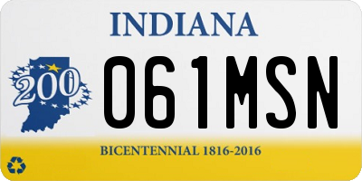 IN license plate 061MSN