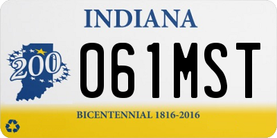 IN license plate 061MST