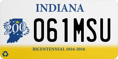 IN license plate 061MSU