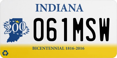 IN license plate 061MSW