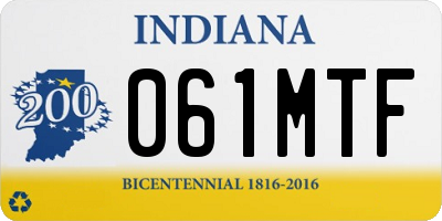IN license plate 061MTF