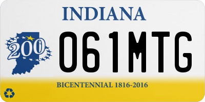 IN license plate 061MTG