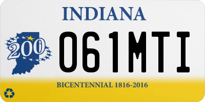 IN license plate 061MTI