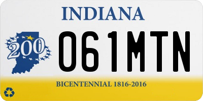 IN license plate 061MTN