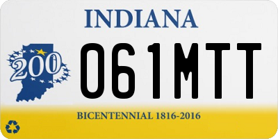 IN license plate 061MTT