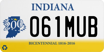 IN license plate 061MUB