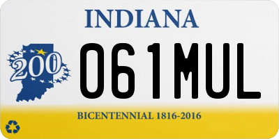 IN license plate 061MUL