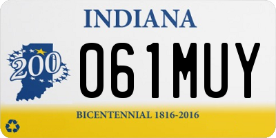 IN license plate 061MUY