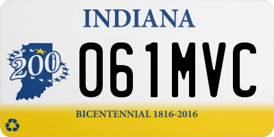 IN license plate 061MVC