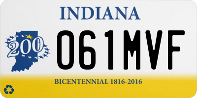 IN license plate 061MVF