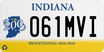 IN license plate 061MVI