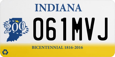 IN license plate 061MVJ