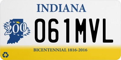 IN license plate 061MVL