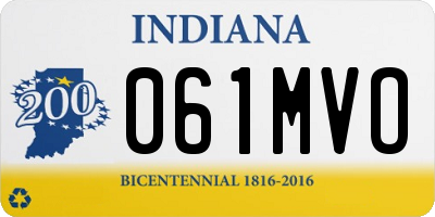 IN license plate 061MVO