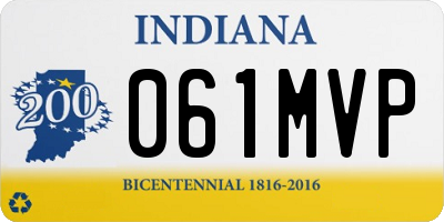IN license plate 061MVP