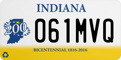 IN license plate 061MVQ