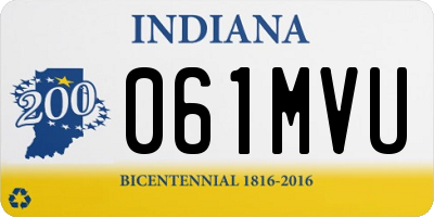 IN license plate 061MVU