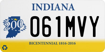 IN license plate 061MVY
